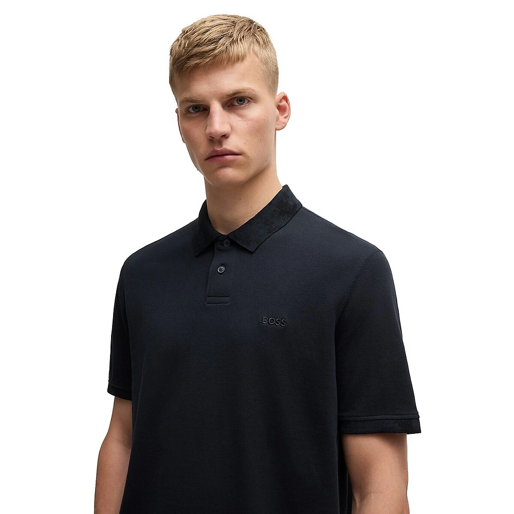 Camouflage-Trim Polo Shirt