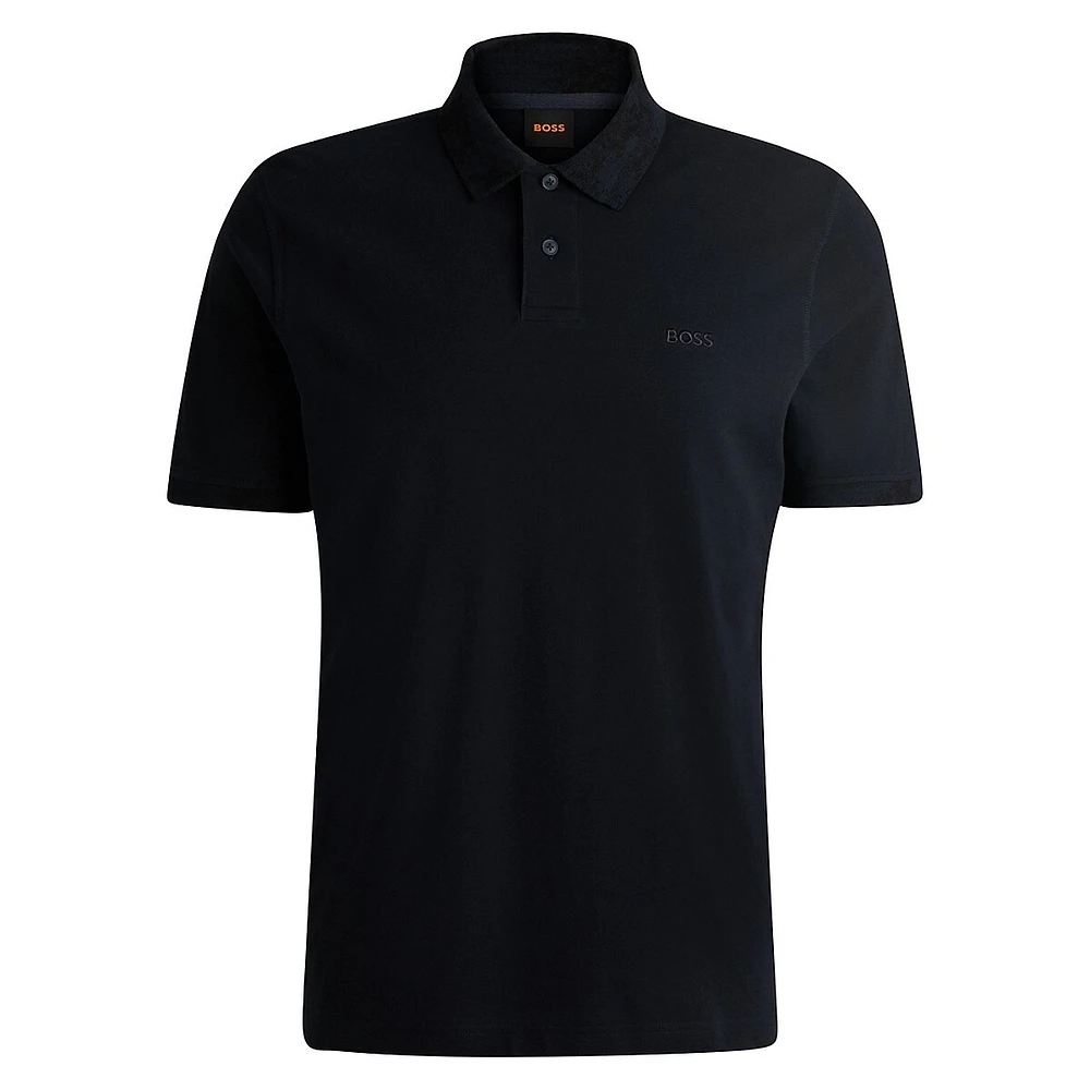 Camouflage-Trim Polo Shirt