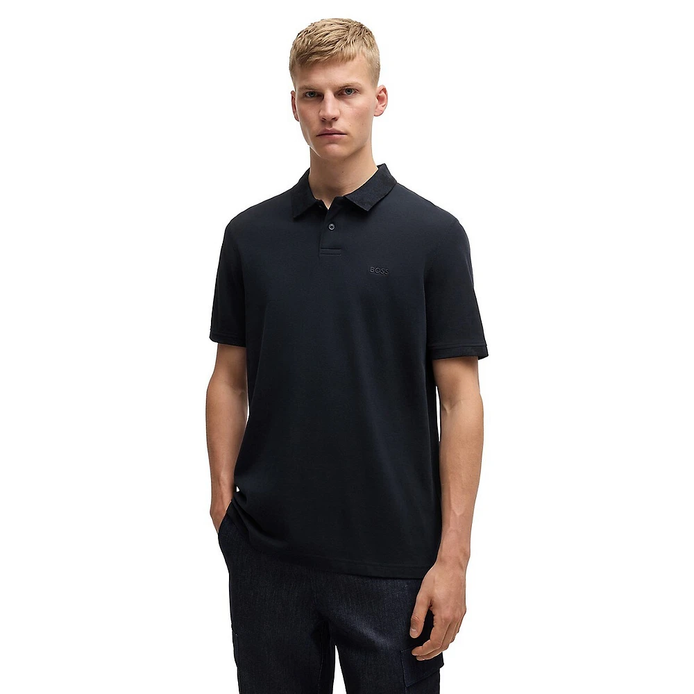 Camouflage-Trim Polo Shirt