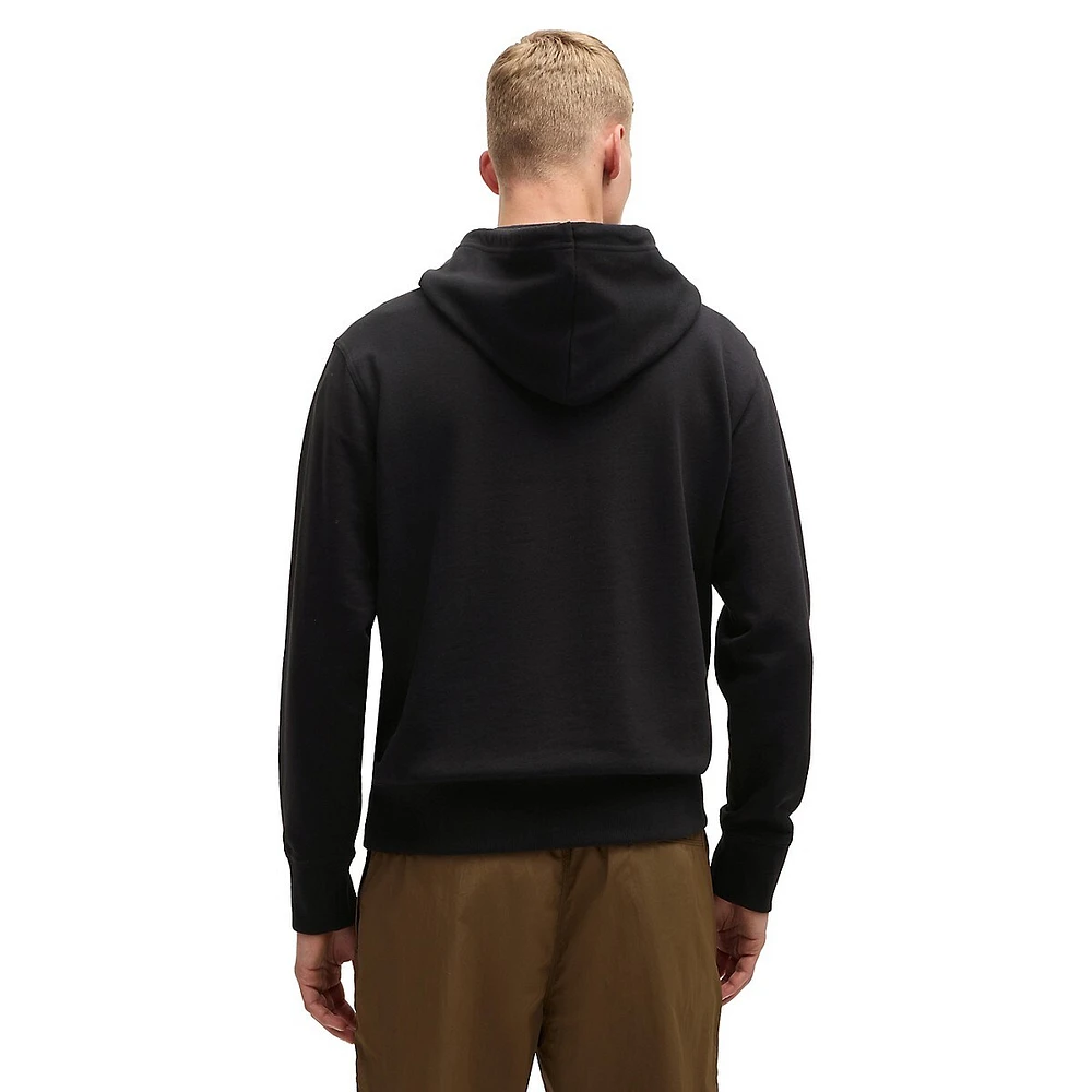 We Basic Relaxed-Fit Contrast Logo Hoodie