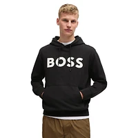 We Basic Relaxed-Fit Contrast Logo Hoodie