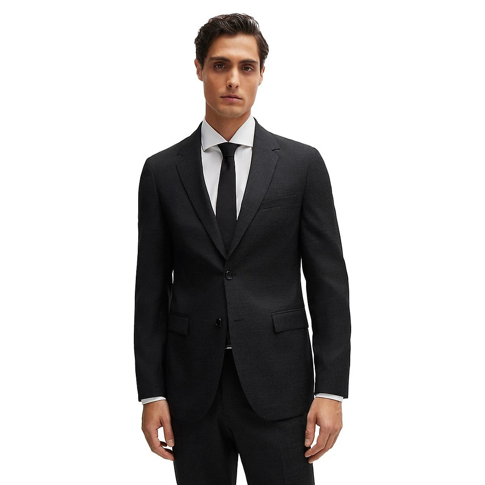 Houston Slim-Fit Micro-Patterned Virgin Wool Suit