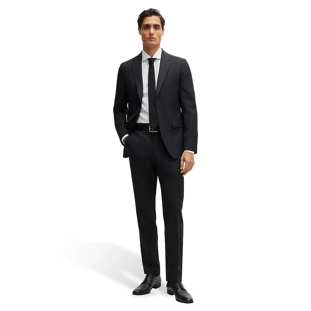 Houston Slim-Fit Micro-Patterned Virgin Wool Suit