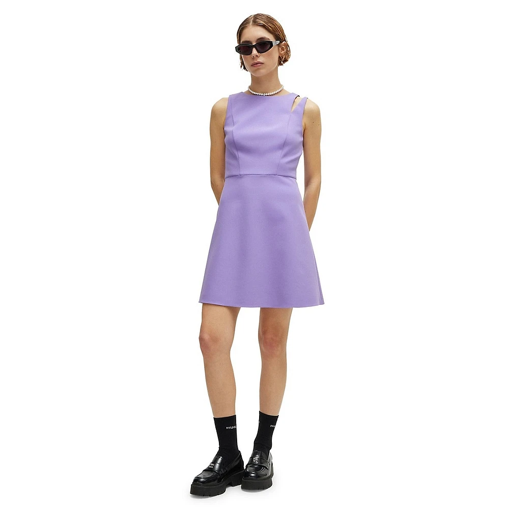 Shoulder-Cutout Sleeveless Dress
