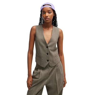 Aumara Striped Cropped Suit Vest