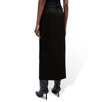 Front-Slit Stretch Maxi Skirt