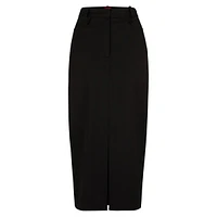 Front-Slit Stretch Maxi Skirt