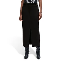 Front-Slit Stretch Maxi Skirt