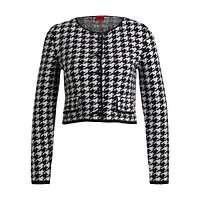 Houndstooth Cropped Cardigan