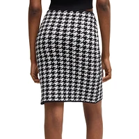 Slim-Fit Houndstooth Bouclé Mini Skirt