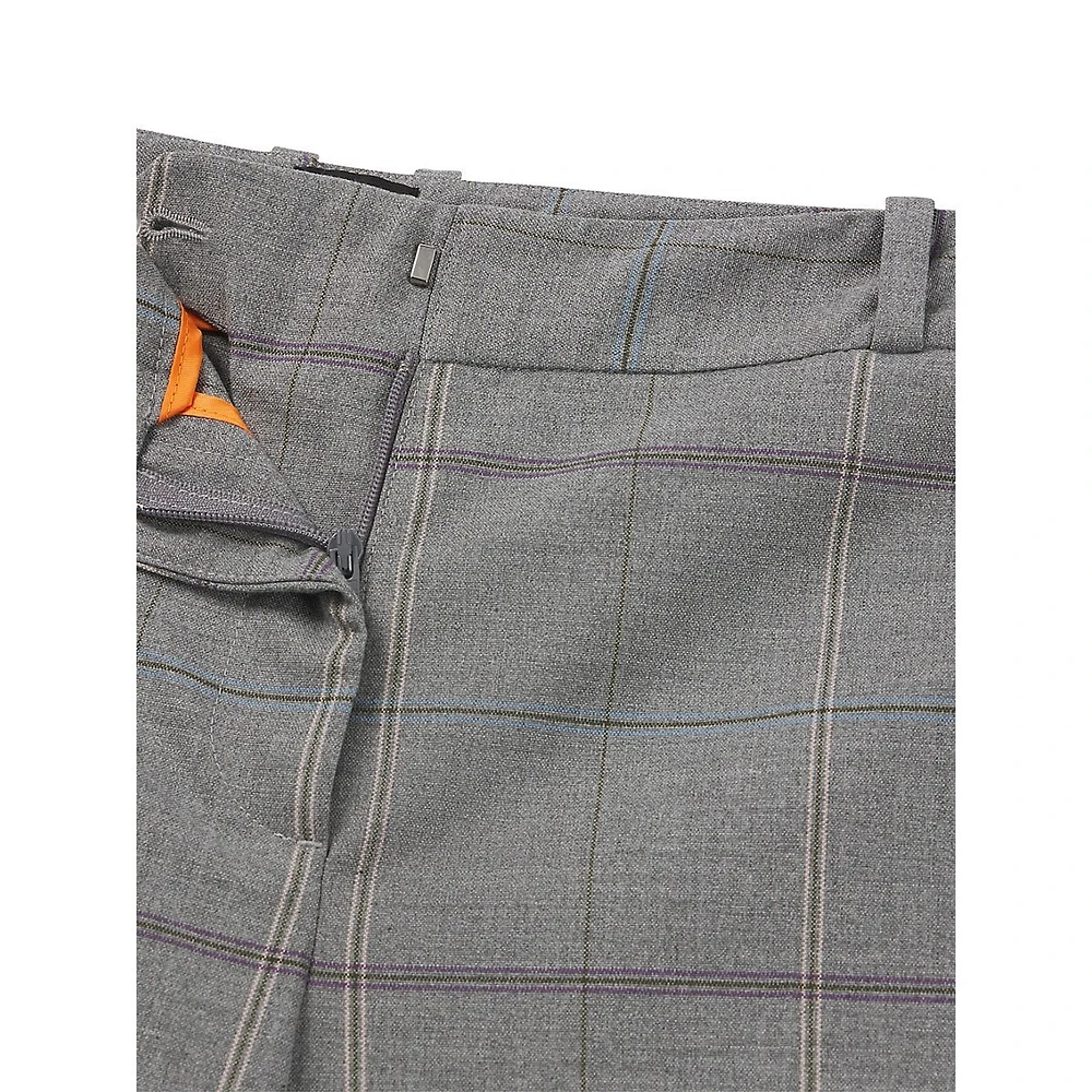 Checked Stretch Dress Pants