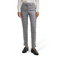 Checked Stretch Dress Pants