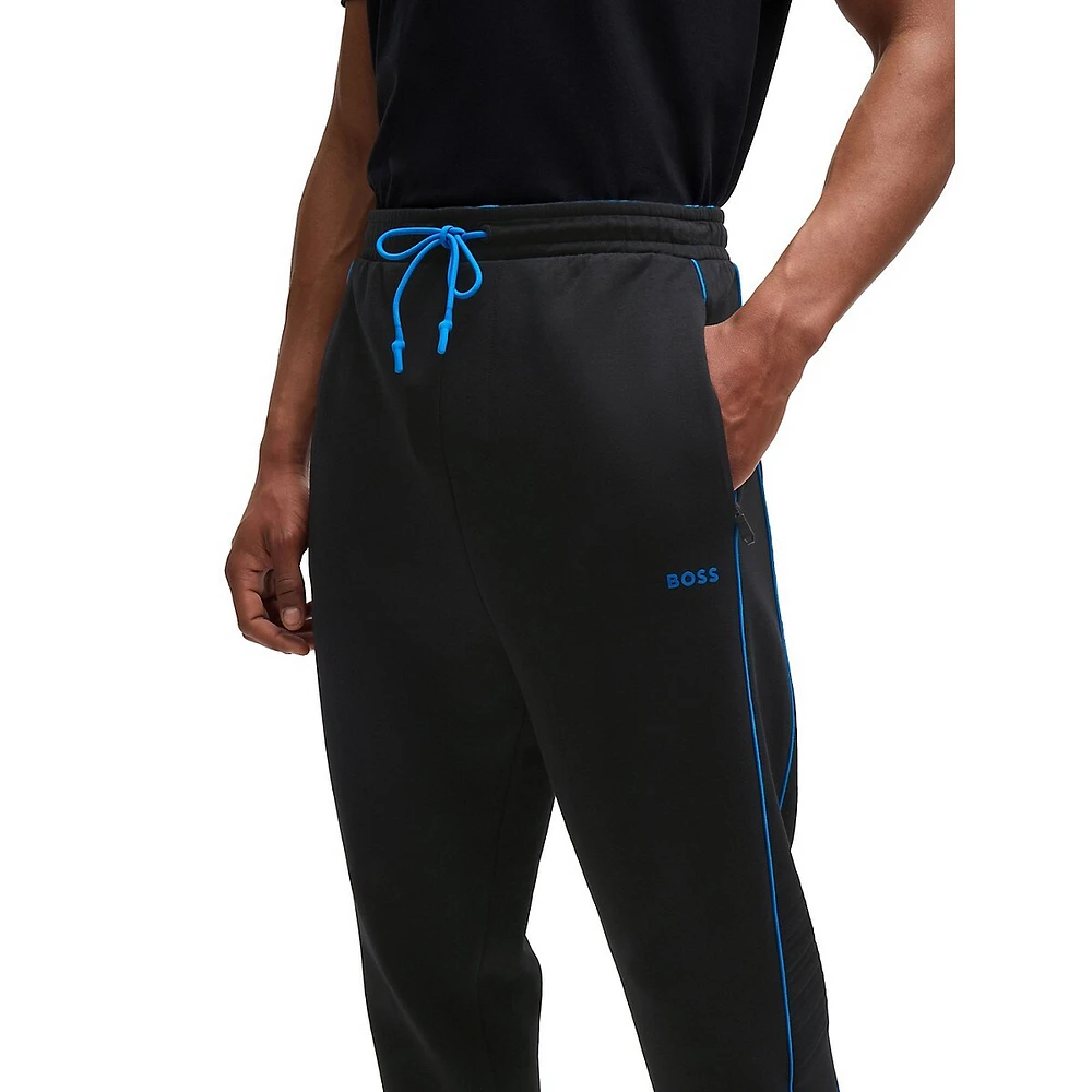 Side-Piped Stretch-Cotton Tracksuit Bottoms