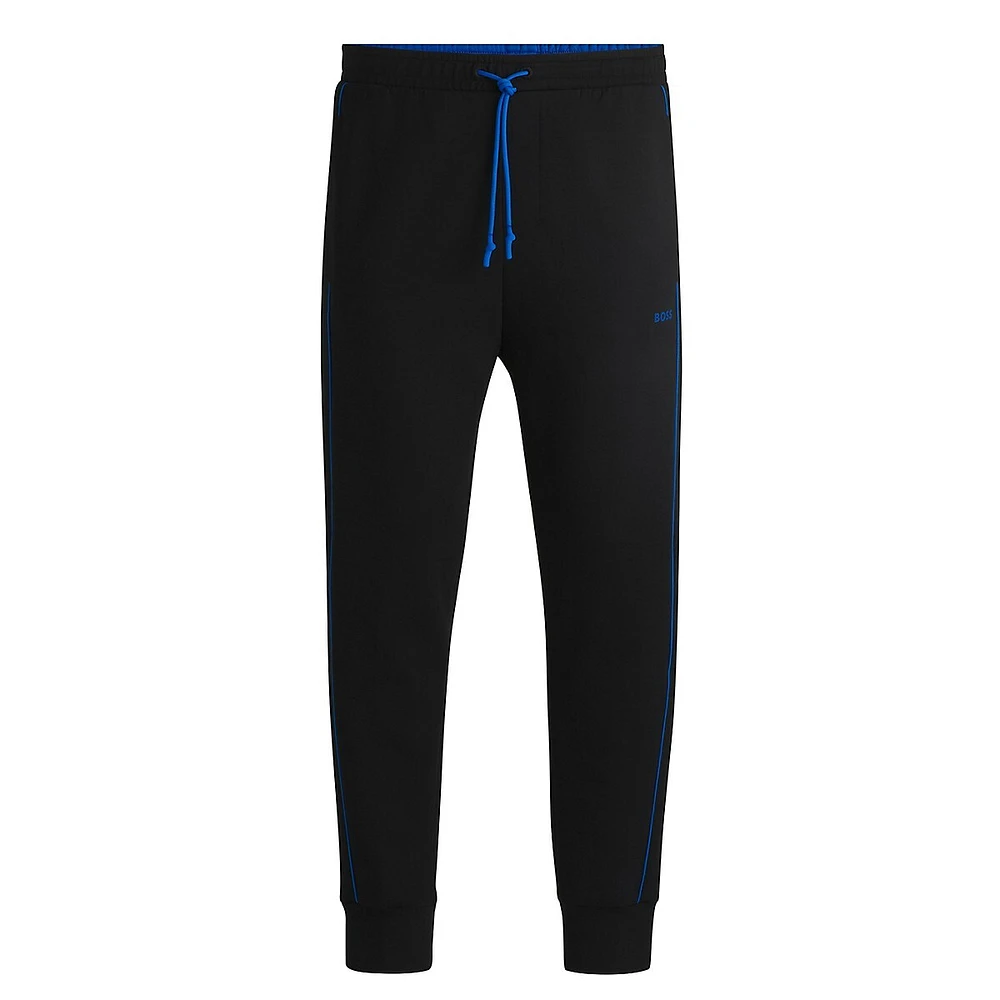 Side-Piped Stretch-Cotton Tracksuit Bottoms