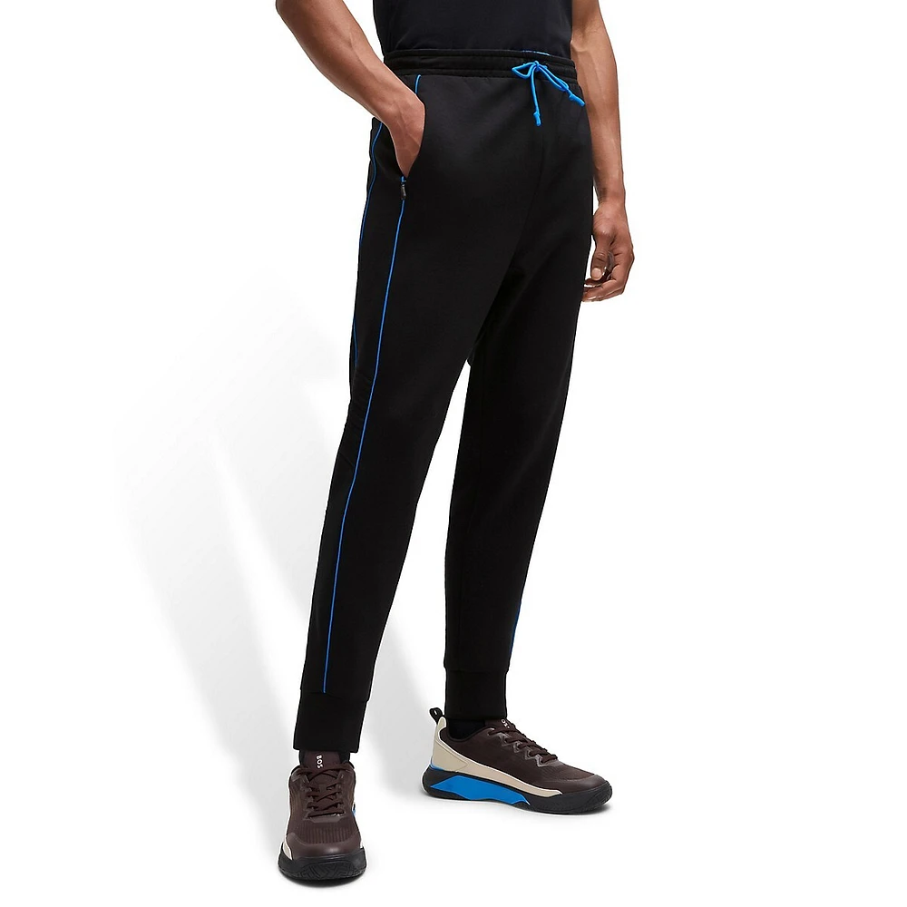 Side-Piped Stretch-Cotton Tracksuit Bottoms