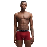 3-Pack Stretch-Cotton Logo-Waist Trunks