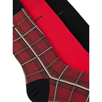 Men's Three-Pair Of Regular-Length Socks With Logo Details