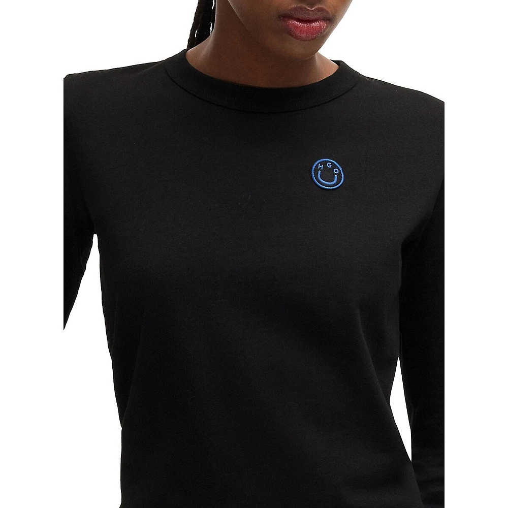 Long-Sleeve Smiley-Face Logo Top