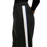 Wide-Leg Stretch-Cotton Logo Tape Track Pants