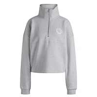 Half-Zip Smiley-Face Logo Cotton-Terry Sweatshirt