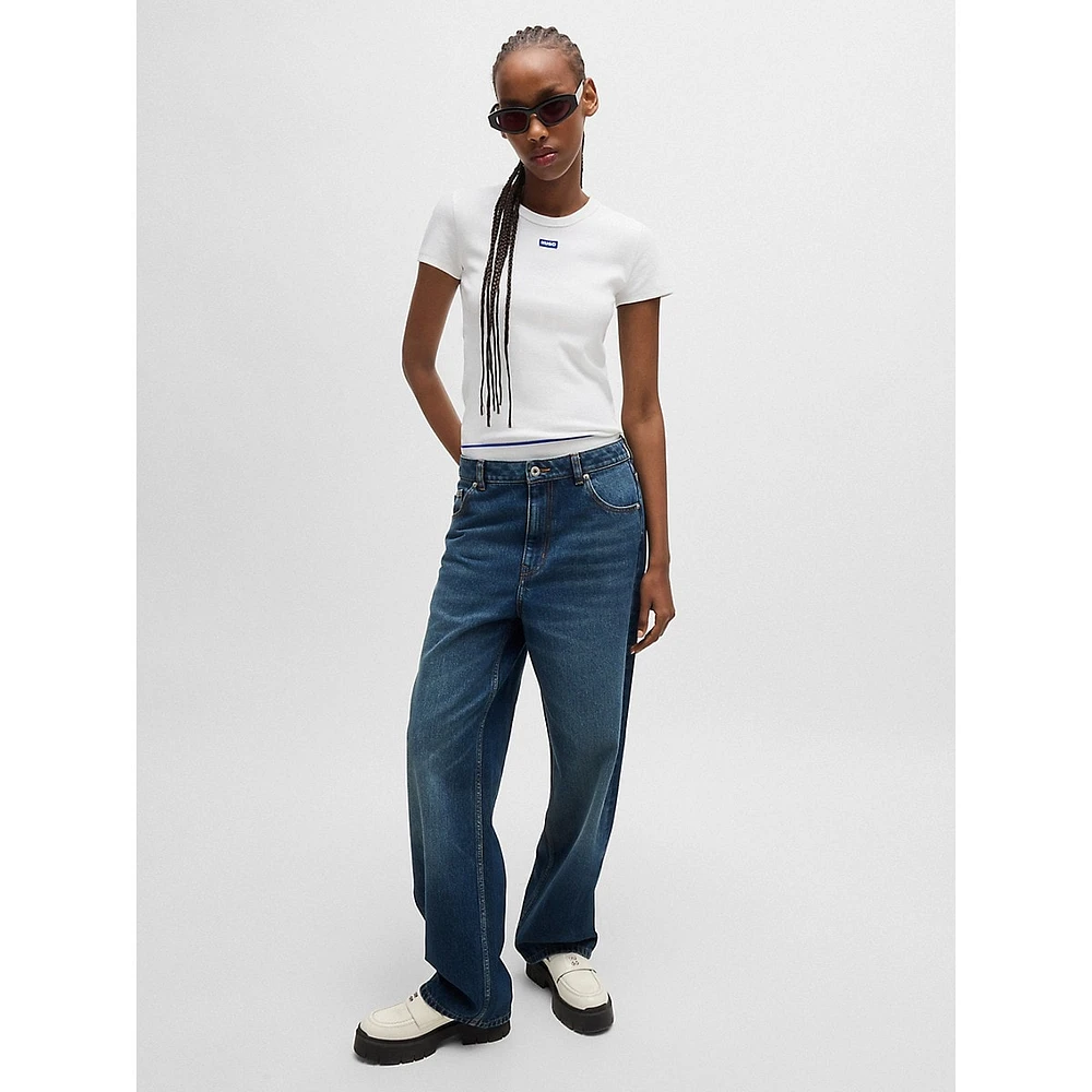 Relaxed-Fit Low-Rise Wide-Leg Jeans