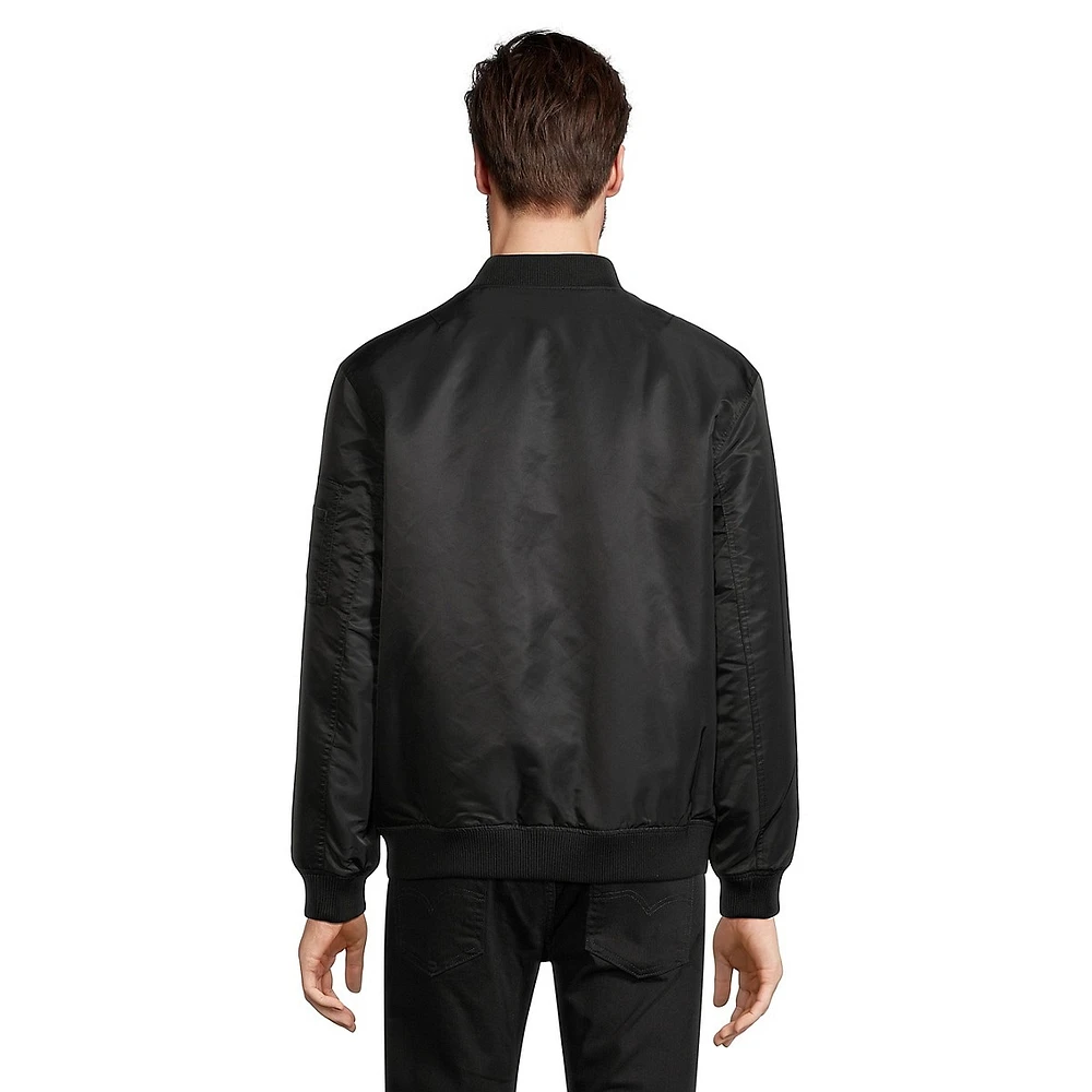 Sleeve-Pocket Bomber Jacket