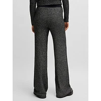 Straight-Leg Knit Pants Sequined Yarns