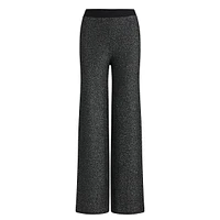 Straight-Leg Knit Pants Sequined Yarns