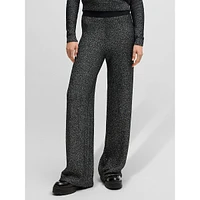 Straight-Leg Knit Pants Sequined Yarns