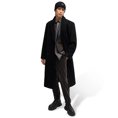 Wool-Blend Double-Breasted Overcoat