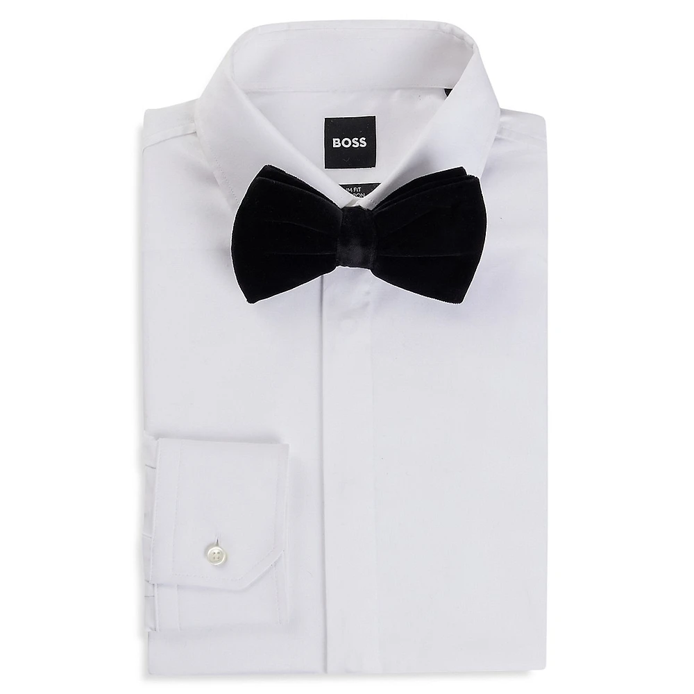 Pre-Tied Cotton Velvet Bow Tie