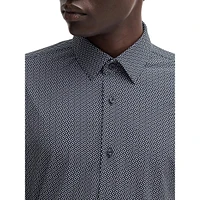 Slim-Fit Printed Performance-Stretch Dress Shirt