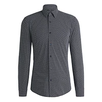 Slim-Fit Printed Performance-Stretch Dress Shirt