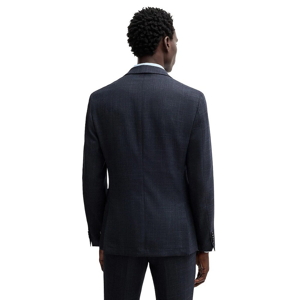 Slim-Fit Micro-Patterned Stretch Blazer