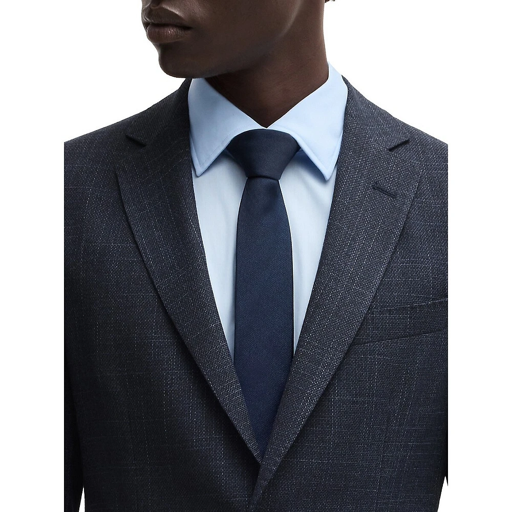 Slim-Fit Micro-Patterned Stretch Blazer