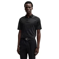 Mercerized-Cotton Jacquard Polo Shirt