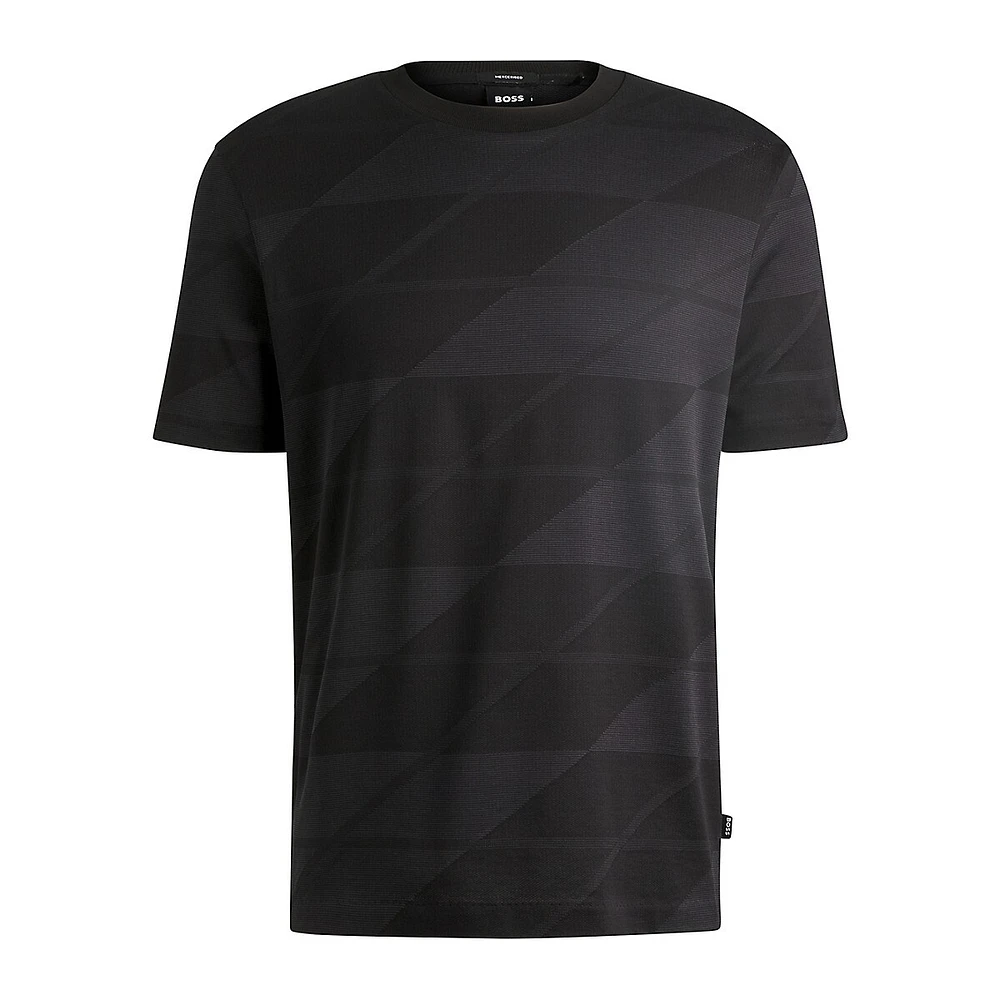 Mercerized-Cotton Two-Tone Jacquard T-Shirt