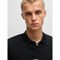 Piqué Knit Long-Sleeve Polo Shirt