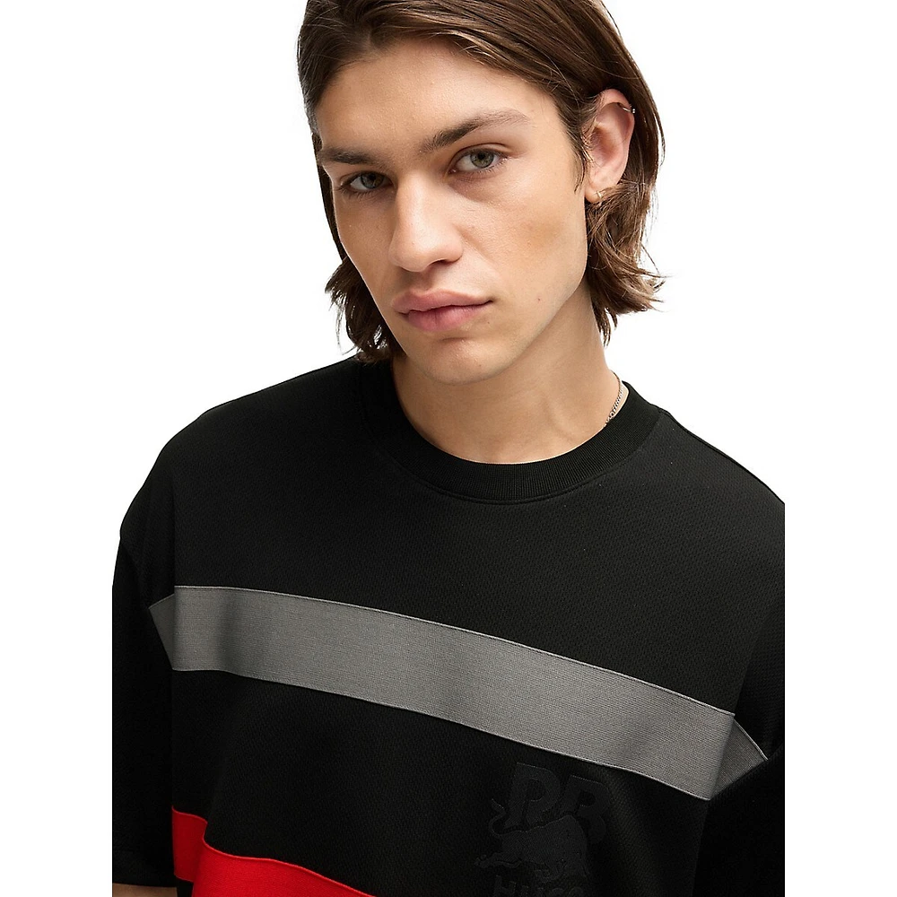 Hugo x RB Signature Bull Motif Mesh T-Shirt