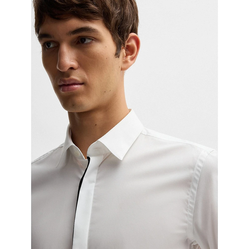 Slim-Fit Easy-Iron Stretch-Cotton Poplin Shirt