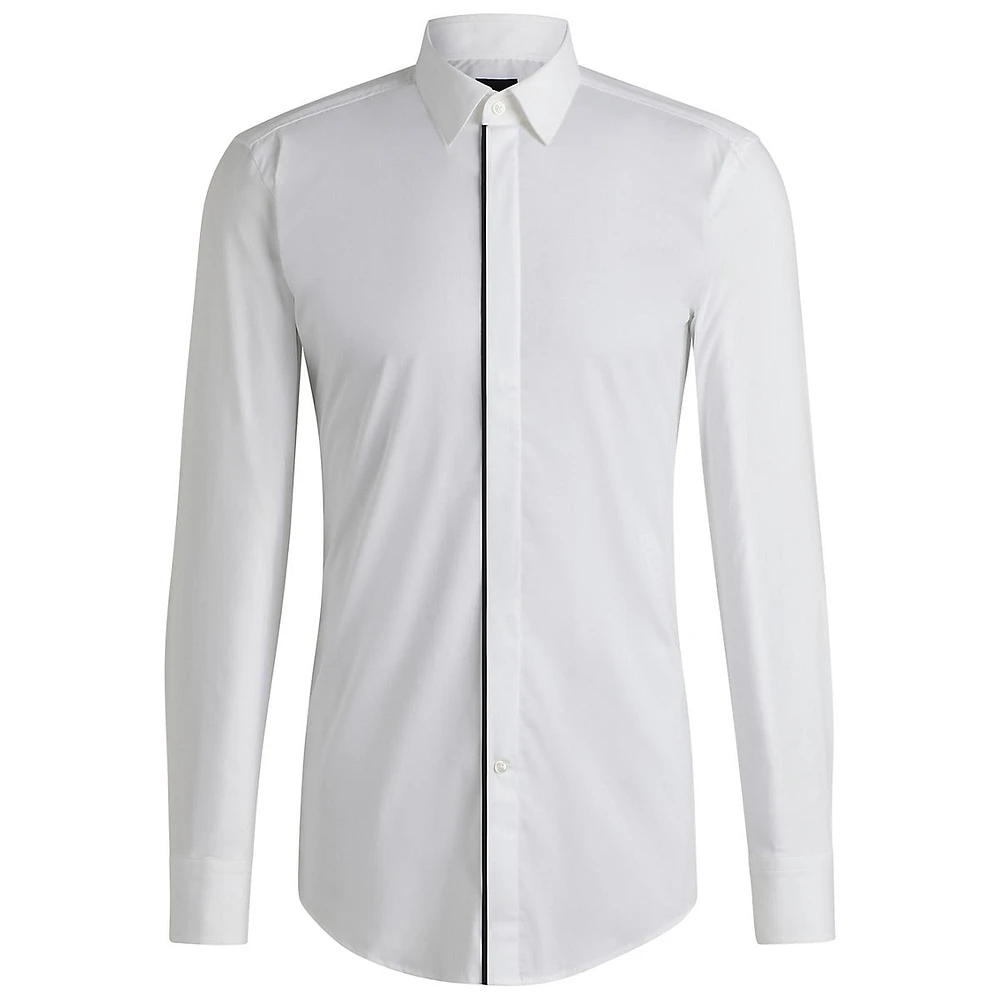 Slim-Fit Easy-Iron Stretch-Cotton Poplin Shirt