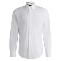 Regular-Fit Easy-Iron Stretch-Cotton Poplin Dress Shirt