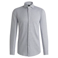 Slim-Fit Geo-Print Easy-Iron Stretch Dress Shirt