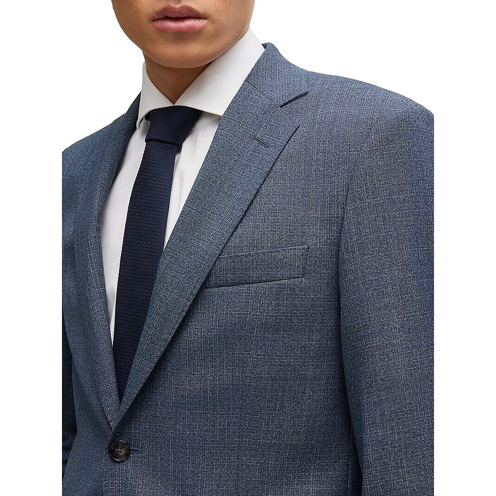 Regular-Fit Micro-Patterned Stretch Suit