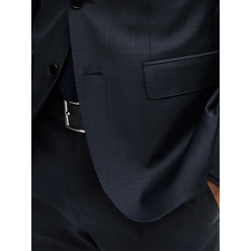 Slim-Fit Micro-Patterned Wool-Blend Suit