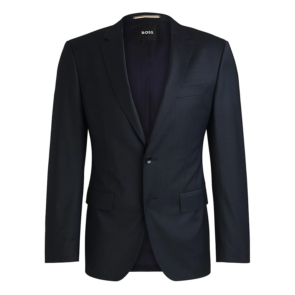 Slim-Fit Micro-Patterned Wool-Blend Suit