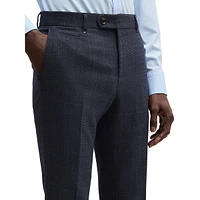 Slim-Fit Micro-Patterned Stretch Pants