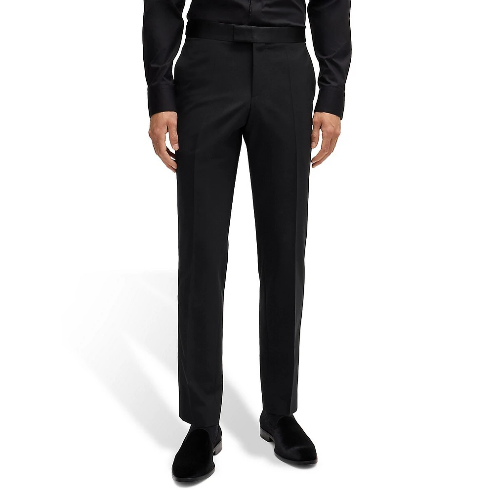 Slim-Fit Stretch Wool Tuxedo Pants