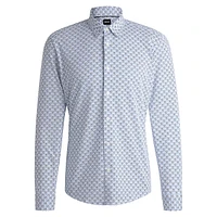 Slim-Fit Printed Cotton-Blend Jersey Shirt