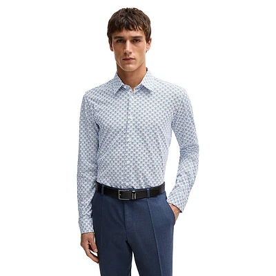 Slim-Fit Printed Cotton-Blend Jersey Shirt